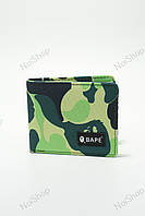 Гаманець Bape, Кошильок Бейп, Гаманець Бейп, подарунок хлопцю, подарунок дівчині, Бейп, Bape, портмоне Зелений