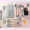 Набір кухонного приладдя 19 предметів із подвійною підставкою обробною дошкою набором ножів 207591, фото 4