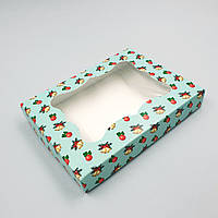 Коробка для пряников и печенья с окошком Новогодняя 20х15х3 см
