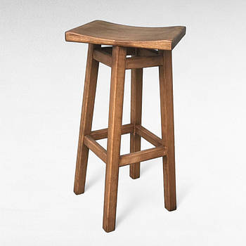 Високий барний стілець з дерева для бару, пабу, кафе, кухні Табурет з прямокутним сидінням Пекін