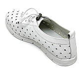 Жіночі шкіряні туфлі сліпони на низькому ходу білого кольору MIDA 230515(34) розмір 36, фото 5