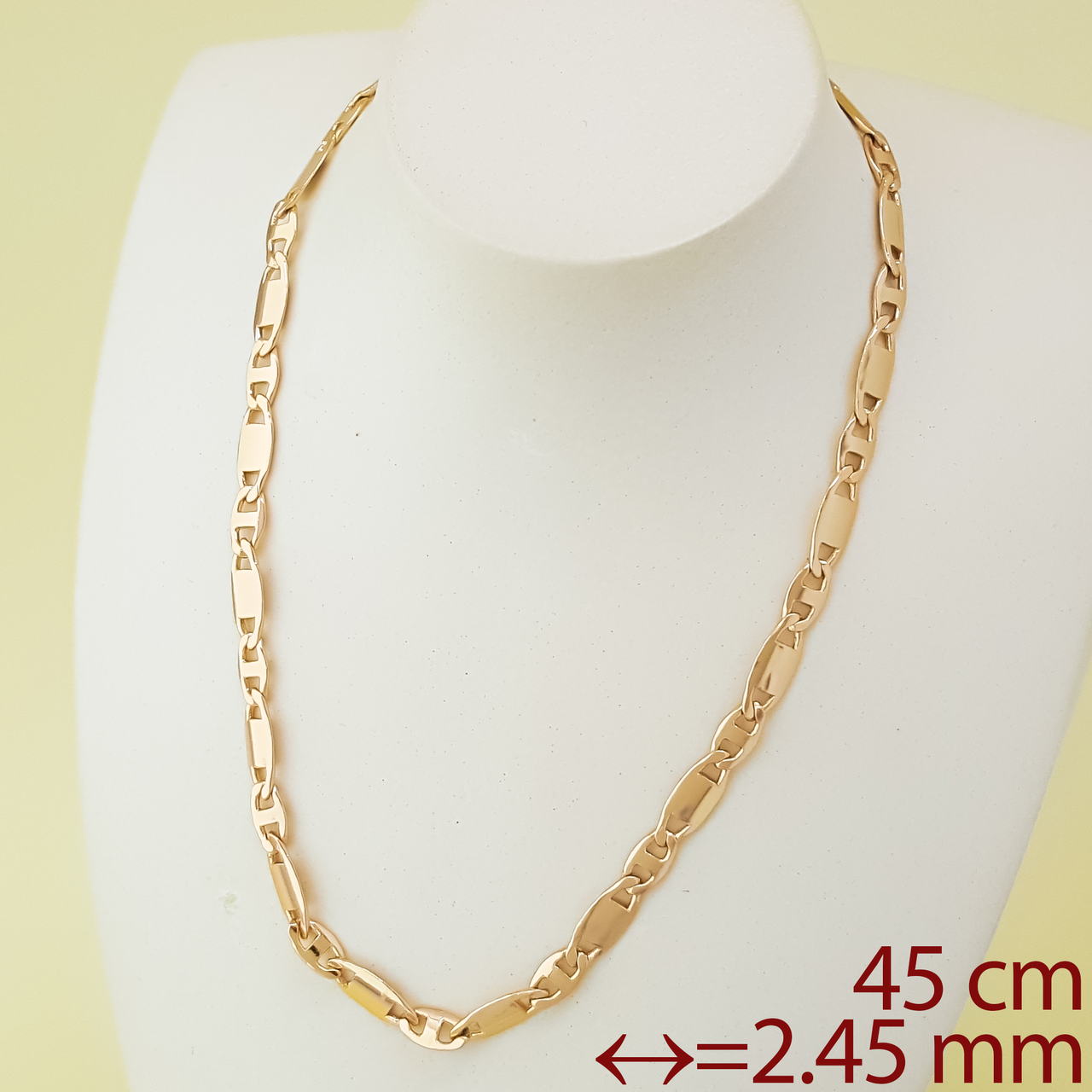 Ланцюжок "Коффе" р.45, медсталь Xuping, позолота, 18К, фото 1
