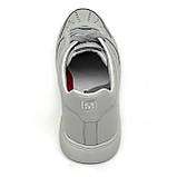 Жіночі шкіряні кеди сірого кольору на шнурівці з перфорацією MIDA 230483(56) розмір 36, фото 6