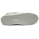 Жіночі шкіряні кеди сірого кольору на шнурівці з перфорацією MIDA 230483(56) розмір 36, фото 9