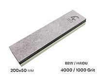 Камінь точильний (BBW+HAIDU) 200мм*50мм, 4000/1000 Grit, гранатовий сланець та оксид алюмінію Corund Al2O3
