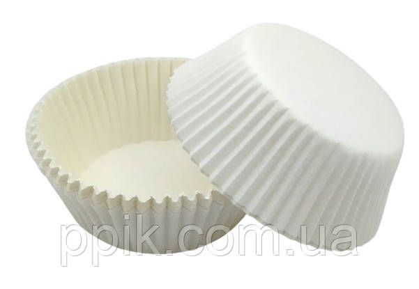 Тарталетки (капсулы) бумажные для кексов, капкейков Белые 30*24 мм - фото 1 - id-p87107179