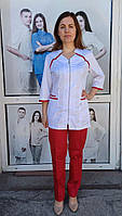 Медичний цікавий та оригінальний жіночий костюм з курткою на замку, р. 44-58