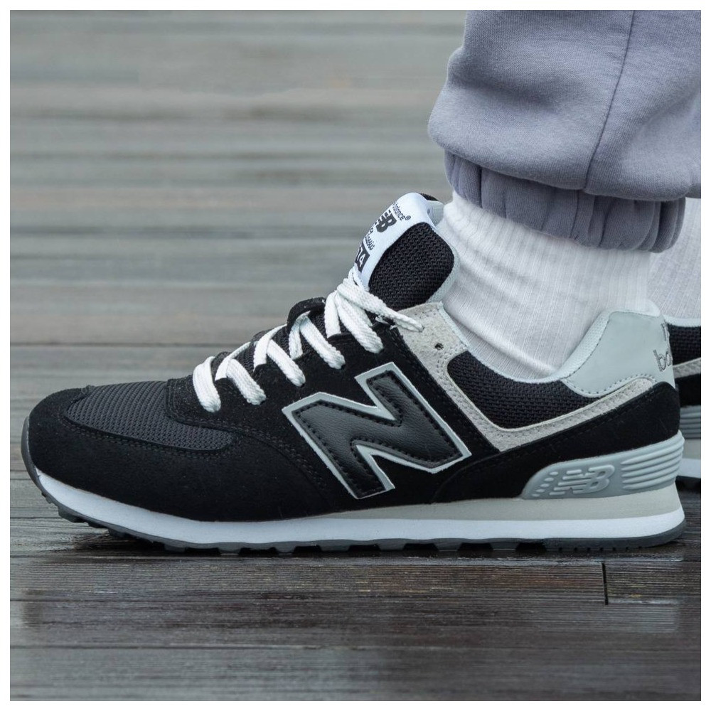 Мужские кроссовки New Balance 574 Black Grey, черные замшевые кроссовки ...