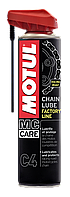 Смазка для цепей дорожных и спортивных мотоциклов Motul C4 Chain Lube Factory Line 815616/102983/111658 400мл