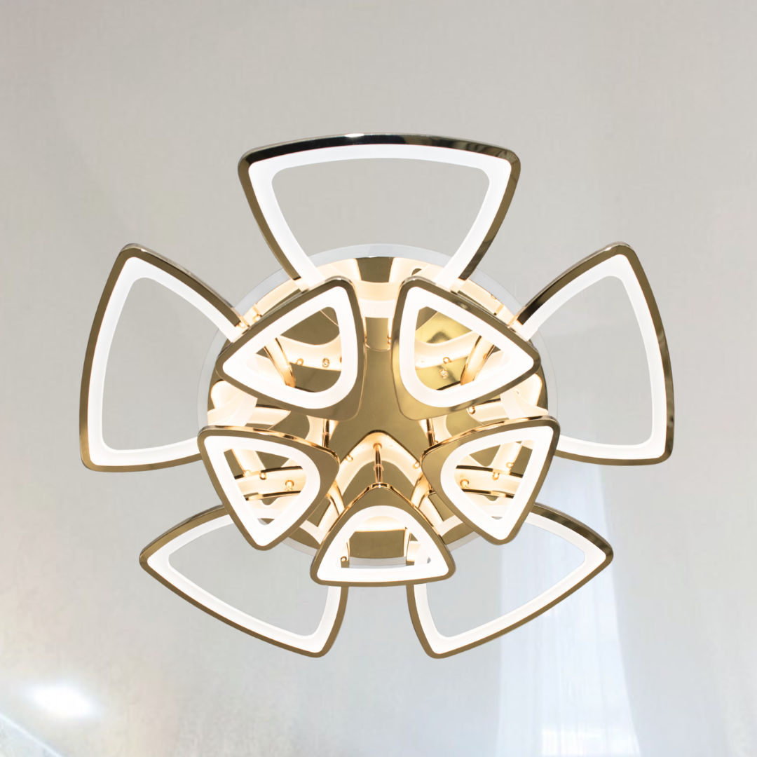 Led люстра для великої кімнати Diasha 265W до 40 м² колір Золотистий 8118/5+5G 3color