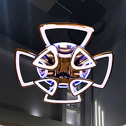 Велика яскрава люстра Led Diasha 190W до 30 кв.м колір Чорний хром 8118/4+4BHR 3color