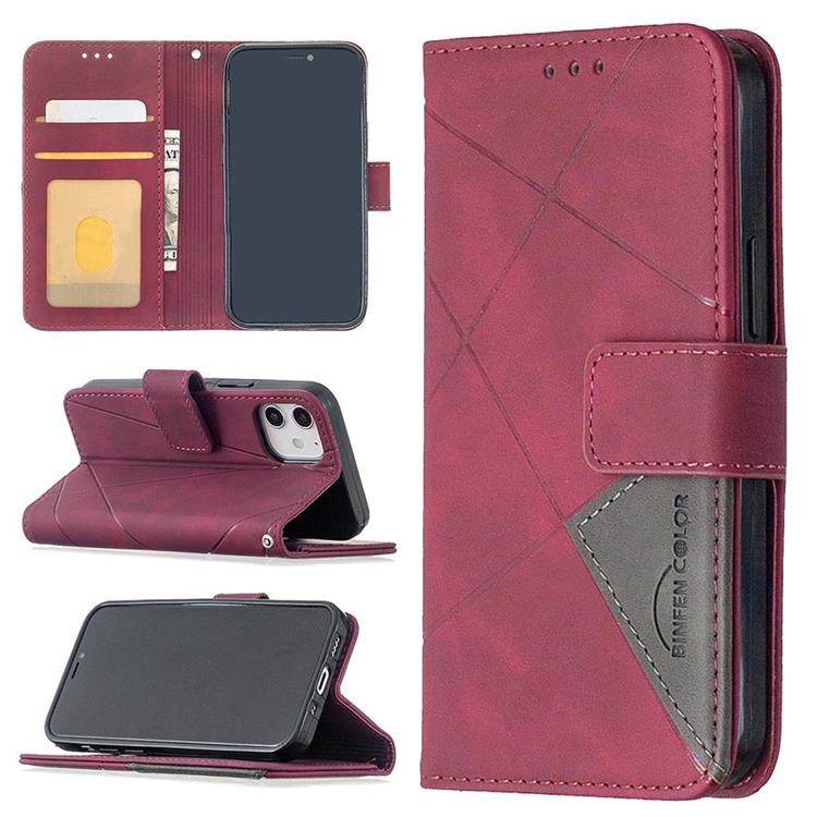 Чохол-книжка BF Color Geometric для Apple iPhone 12 Mini Rose Red