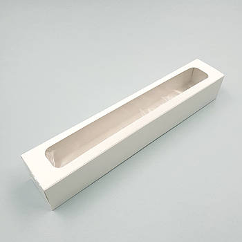 Коробка для макарун із віконцем вузька 30х5х5 см