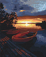 Картина по номерам BrushMe "Красивый закат на озере" 40х50см BS21737
