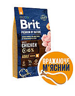 Сухий корм Brit Premium Adult M для дорослих собак середніх порід зі смаком курки