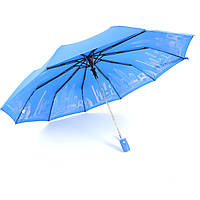 Легкий женский зонт с полуавтоматической системой, 10 прочными спицами, антиветровой защитой, Голубой