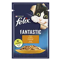 Вологий корм для котів Felix Fantastic, шматочки в желе, з куркою, 85 г