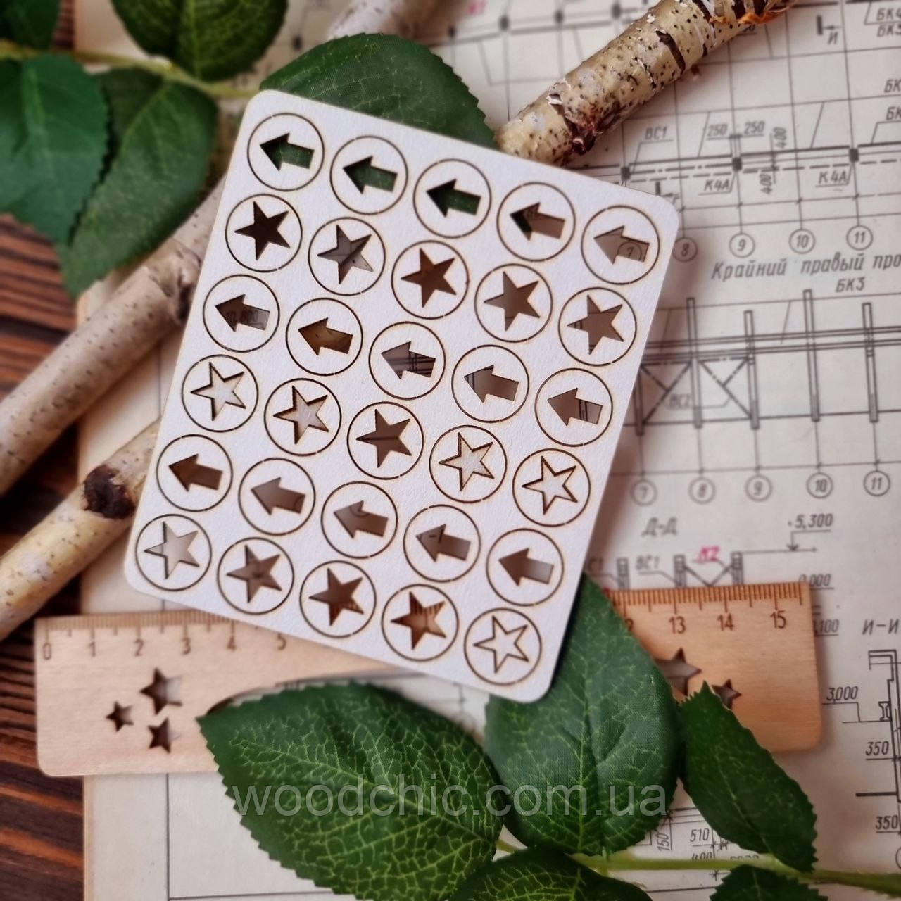 Чіпборд фішки стрілки та зірочки 1.5см, фото 1
