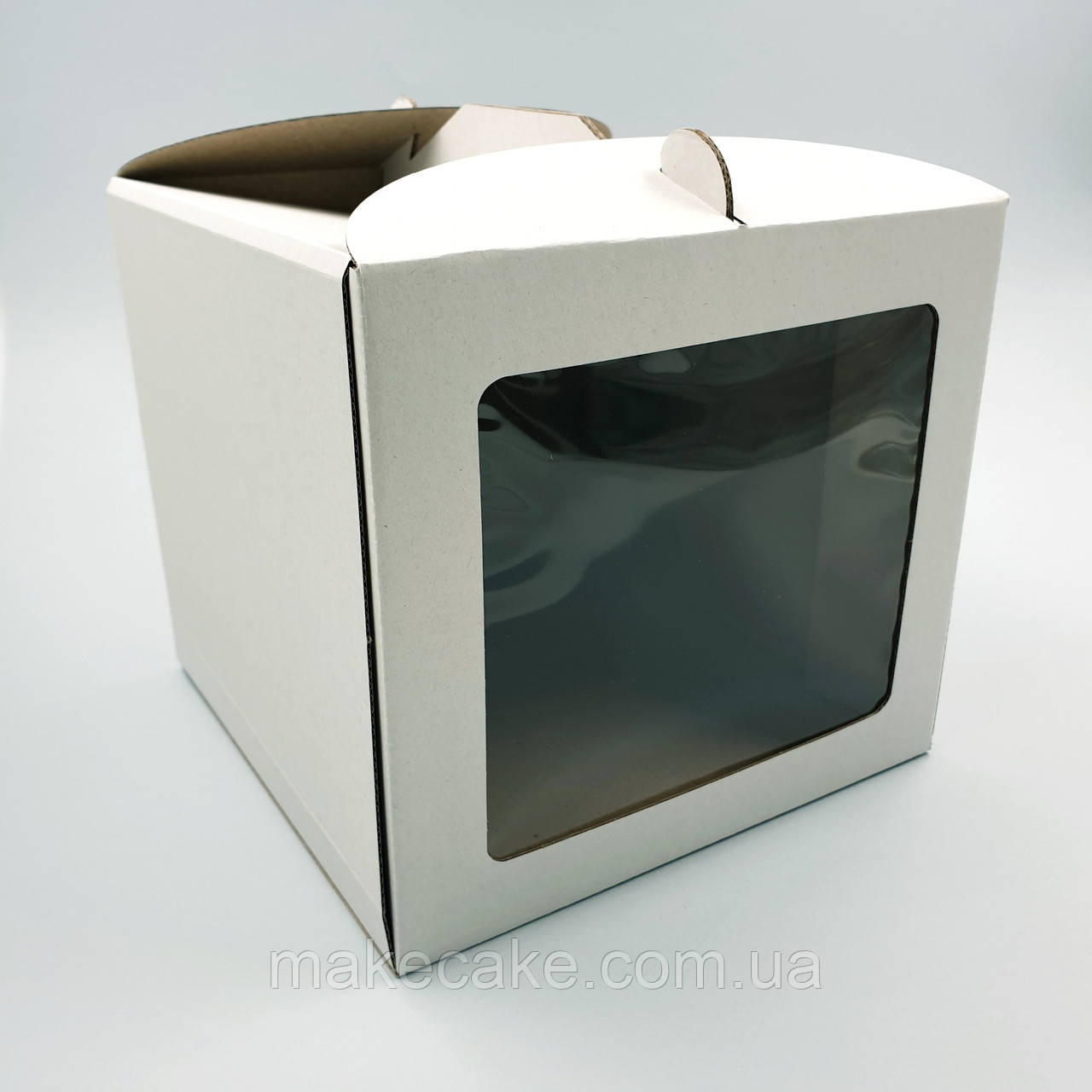 Коробка для торта 23х23х21 см із віконцем (картонна)