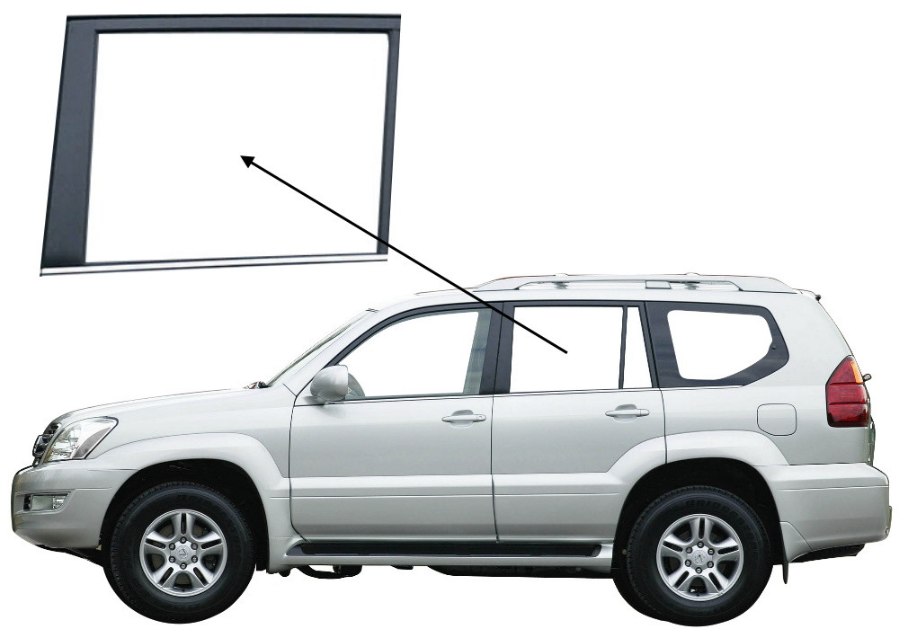 Бічне скло Lexus GX 2003-2010 задніх дверей ліве, фото 1