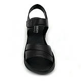 Жіночі шкіряні босоножки чорного кольору на плоскій підошві MIDA 230435(1) розмір 36, фото 3