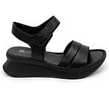 Жіночі шкіряні босоножки чорного кольору на плоскій підошві MIDA 230435(1) розмір 36, фото 5