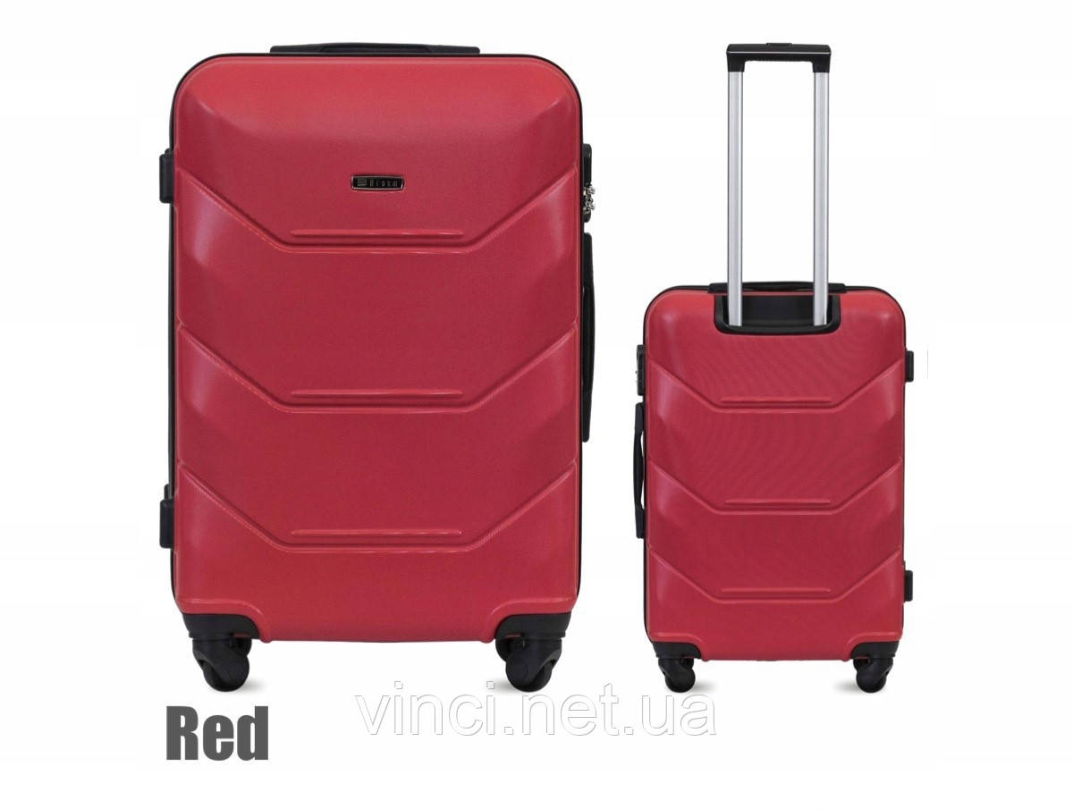 Валіза дорожня М Середня 63л BLOOM ЧЕРВОНА 65х44х28см Дорожній чемодан на 4х колесах, фото 1