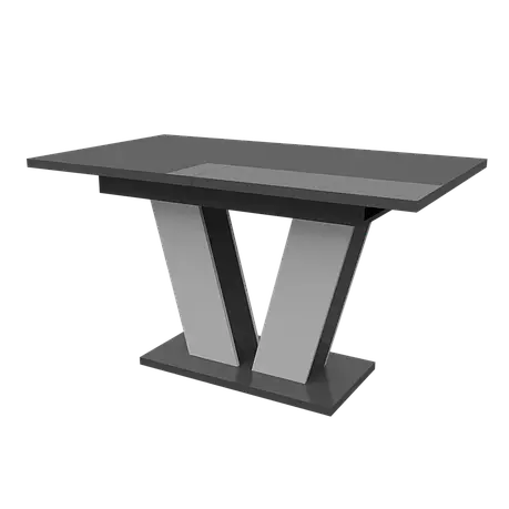 Обідній розсувний стіл РИЙ МДФ Neman, колір сірий глянець, фото 2