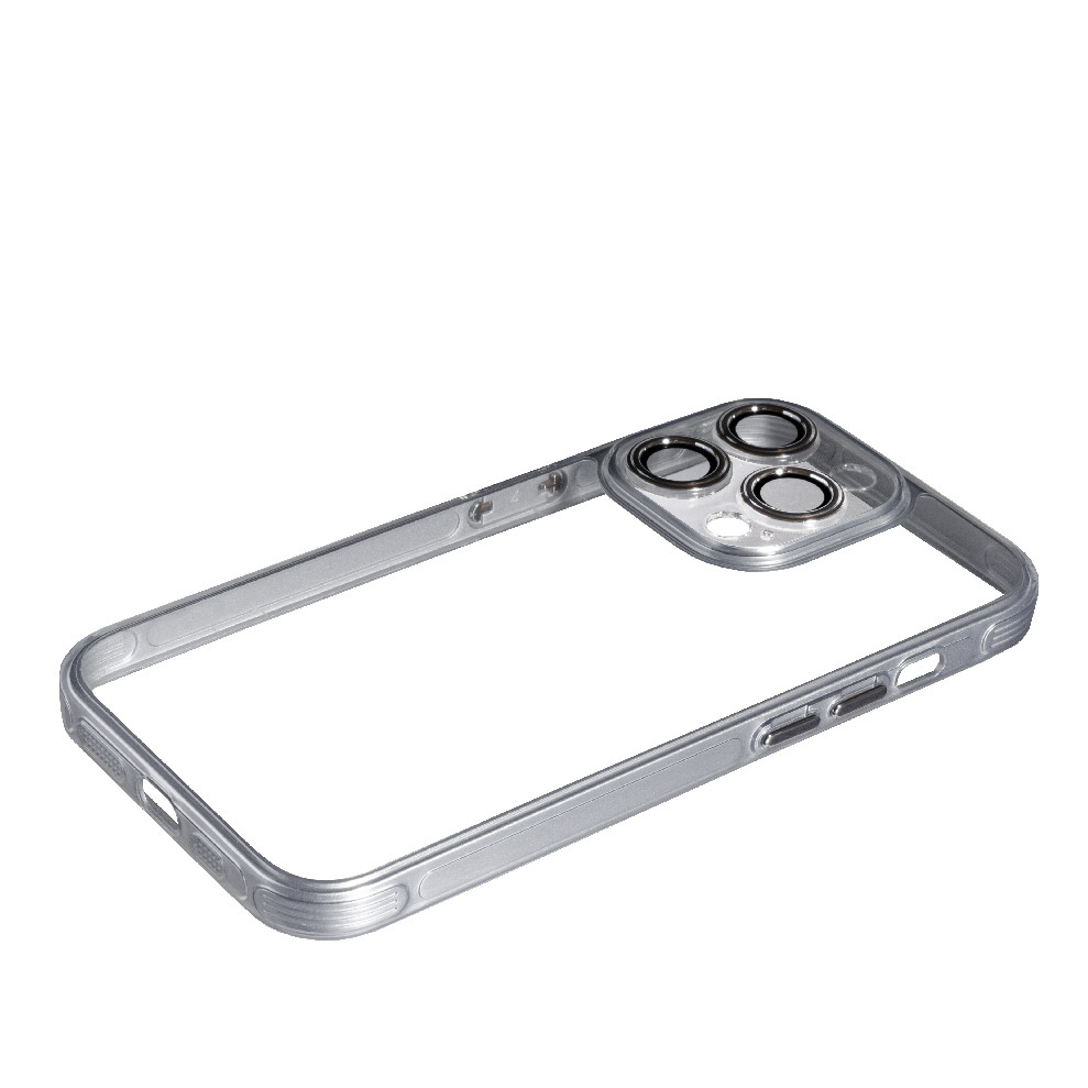 Накладка Aluminium Apple iPhone 14 Pro, сірий, силіконові борти, прозора задня кришка, фото 1