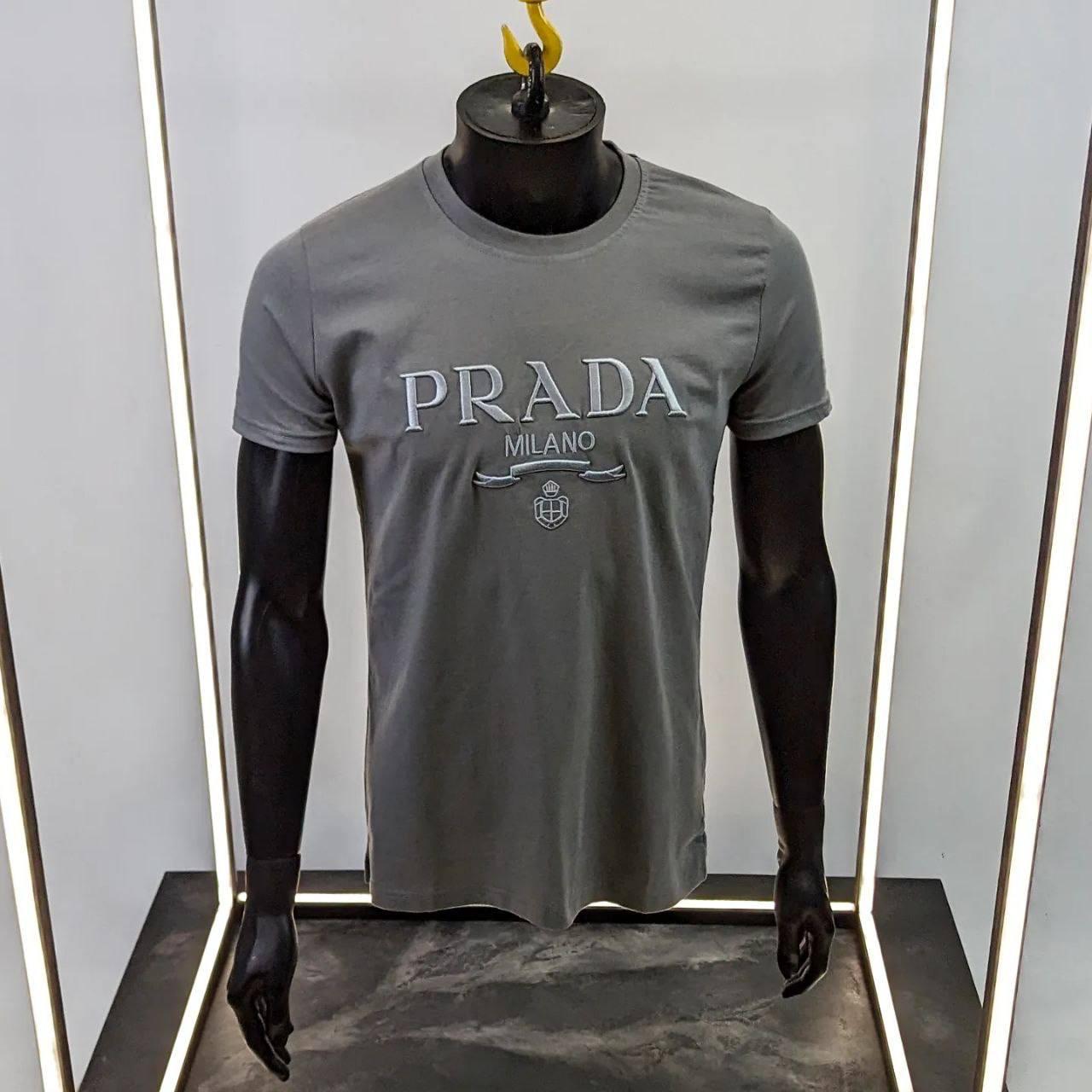 Чоловіча футболка PRADA CK7662 сіра
