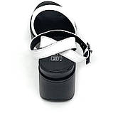 Жіночі шкіряні босоножки чорно-білого кольору на плоскій підошві MIDA 230448(34) розмір 36, фото 6