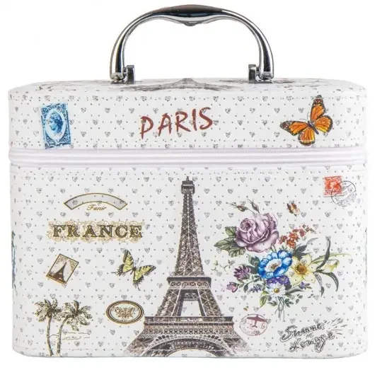 ❤️Набір Кейсів для косметики і прикрас Paris на блискавці з дзеркальцем 3в1, 6 видів, фото 1