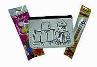 Детский набор для творчества "Кошелек Раскраска" Джинсовый - Творческая раскраска героев виртуальной игры