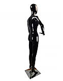 Манекен жіночий глянсовий чорний із зігнутою правою рукою, фото 2