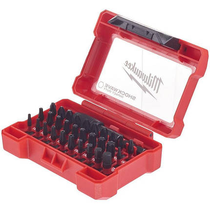 Набір ударних біт TX, PH, PZ, HEX 32шт для шуруповерта Shockwave Impact Duty bit Milwaukee 4932464240, фото 1