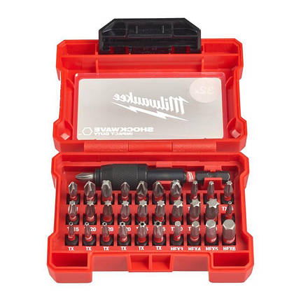 Набір ударних біт TX, PH, PZ, HEX 32шт для шуруповерта Shockwave Impact Duty bit Milwaukee 4932464240, фото 3