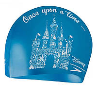 Шапочка для плавания Speedo Disney Princess Castle Junior Slogan Silicone Cap (8-08386F301) Blue/White детская