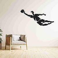 Виниловая интерьерная наклейка декор на стену и обои для мальчика "Футболист ловит мяч. Футбол" Кавун 100х60