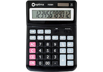 Калькулятор "Optima" №O75501 (12-розряд.) 230х165х45мм(10)(40)