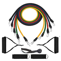 Эспандер многофункциональный для фитнеса 5 жгутов Power Resistance Bands 82316