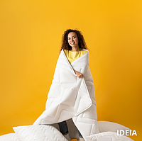 Одеяло 175 210 идея двуспальные всесезонное полиэстер, одеяла теплые ideia универсальное стильное Белый