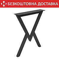 Опора ножка для стола из металла (1153) 600×100mm, H=730mm (профильная труба: 40x40mm)