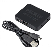 Розгалужувач HDMI на 2 порти SPLITTER 1 in 2, Телевізійний hdmi 1x2 порт розгалужувач