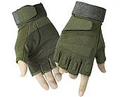 Рукавички армійські безпалі BlackHawk, військові тактичні без пальців зелені (олива) розмір XL
