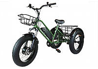 Триколісний електровелосипед CARGO 500W з кошиком ЗЕЛЕНИЙ