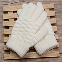 Перчатки женские кашемировые сенсорные детские Белые