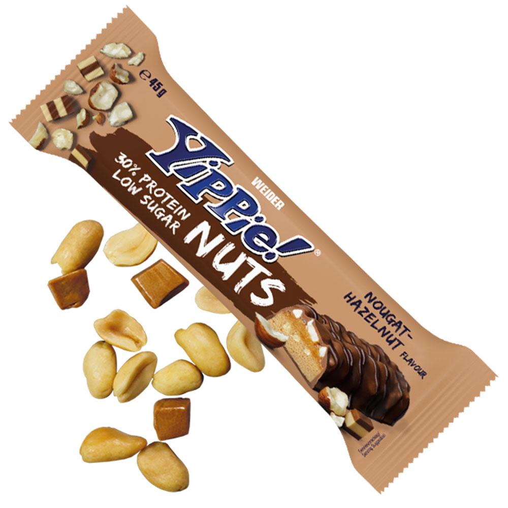 Протеїновий батончик Weider Yippie Nuts 45 g. Смак Горіх-нуга