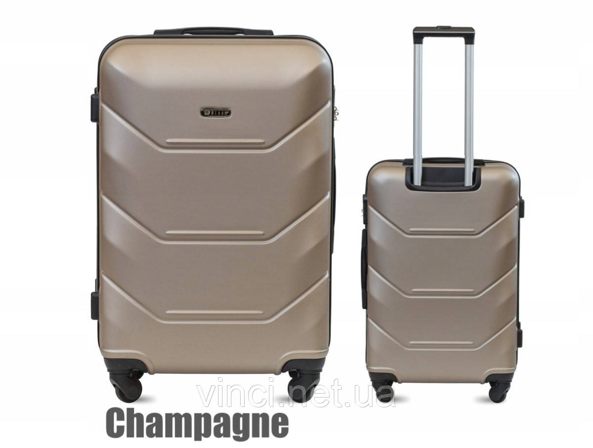 Валіза дорожня М Середня 63л BLOOM ШАМПАНЬ 65х44х28см Дорожній чемодан на 4х колесах, фото 1