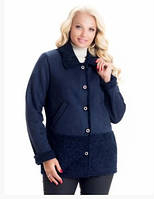Женская молодежная куртка дубленка весна осень от производителя 44, 46, 50 синего цвета