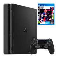 Набір Консоль Sony PlayStation 4 Slim 500GB Black Б/У  + Геймпад Бездротовий DualShock 4 Version 2 + Гра FIFA 21 Російська Озвучка